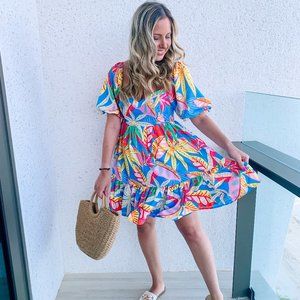 BEGINNING TO FLOURISH WOVEN MINI DRESS